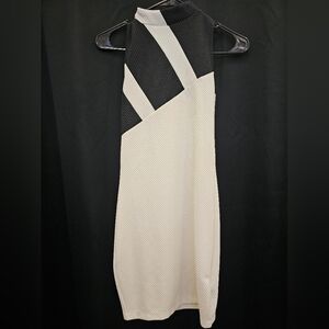 Elegant Black and White Sleeveless Dress